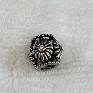 Pandora Silver Daisy Charm Crystal Accents